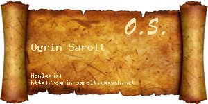 Ogrin Sarolt névjegykártya